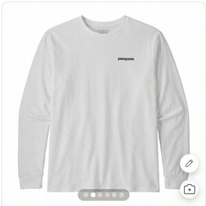Patagonia Men's White Long Sleeve Responsibili-Tee XXL Regular Fit Back Logo